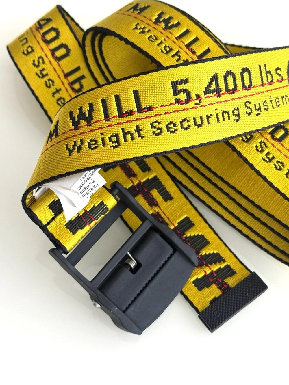 Off-White Industrial Yellow Belt with Black Buckle